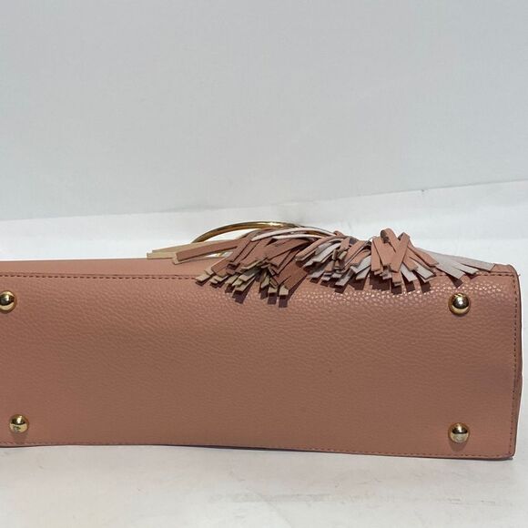 Bebe Women's Tasseled Gold Hardware Handbag In Pink Size Medium - Picture 7 of 11